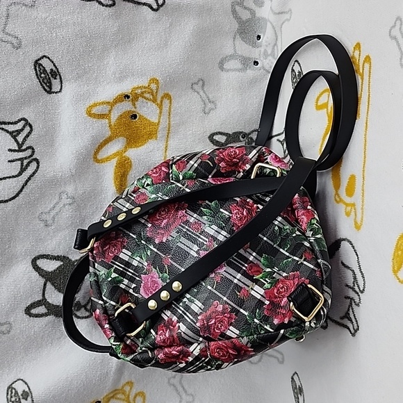 Altered Betsey Johnson Floral Dog Small Backpack Turned Crossbody Purse… - Picture 5 of 11